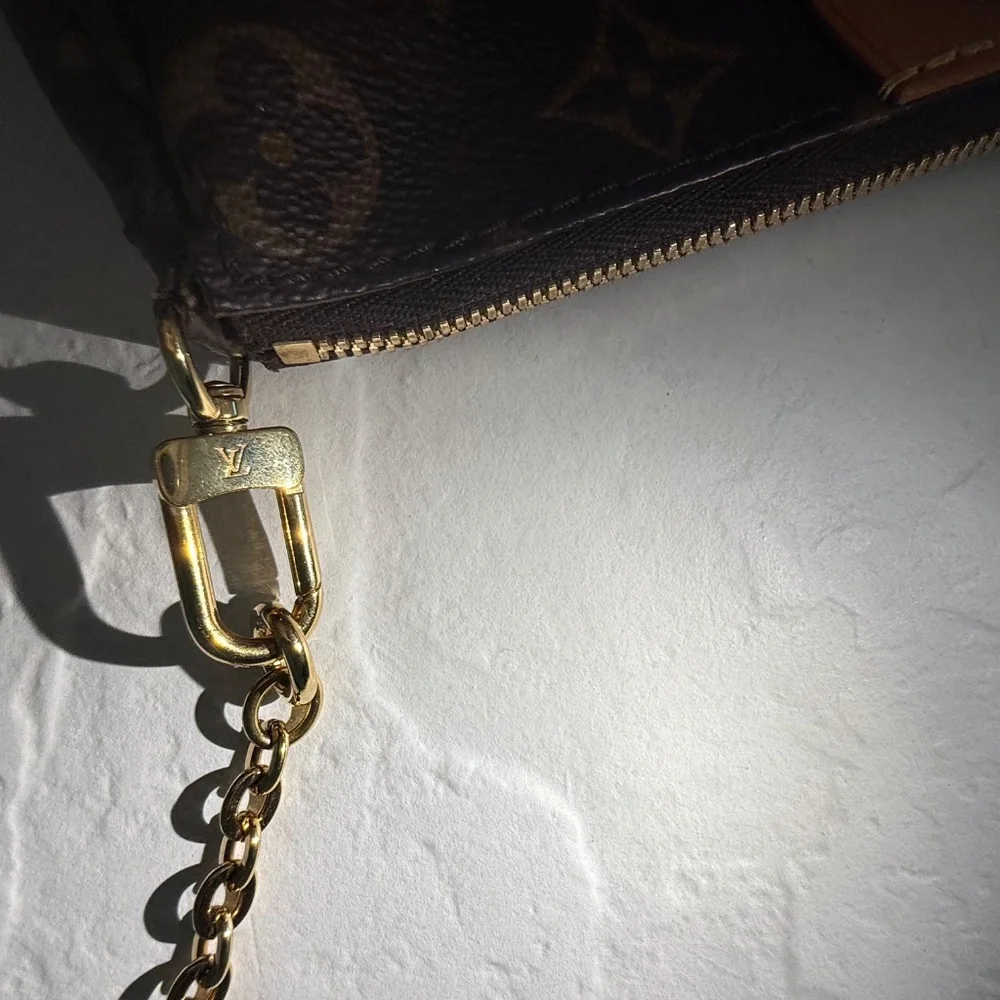 LOUIS VUITTON Multi Pochette Accessoires with dustbin, box and gift bag - Khaki - Picture 9 of 16